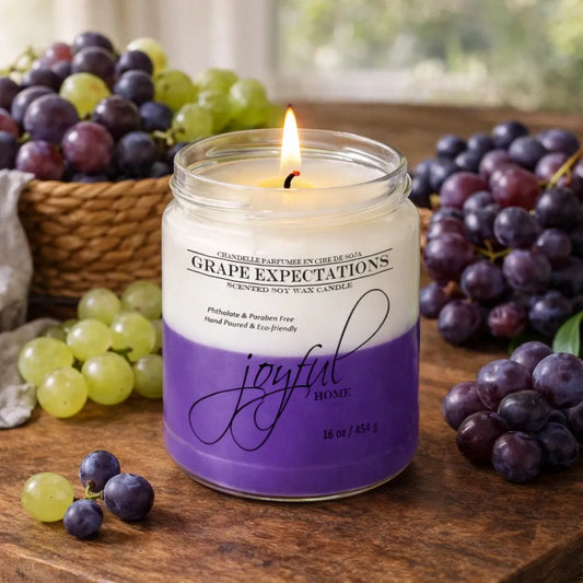 Joyful Home Grape Expectations Soy Wax Candle 16oz Scene
