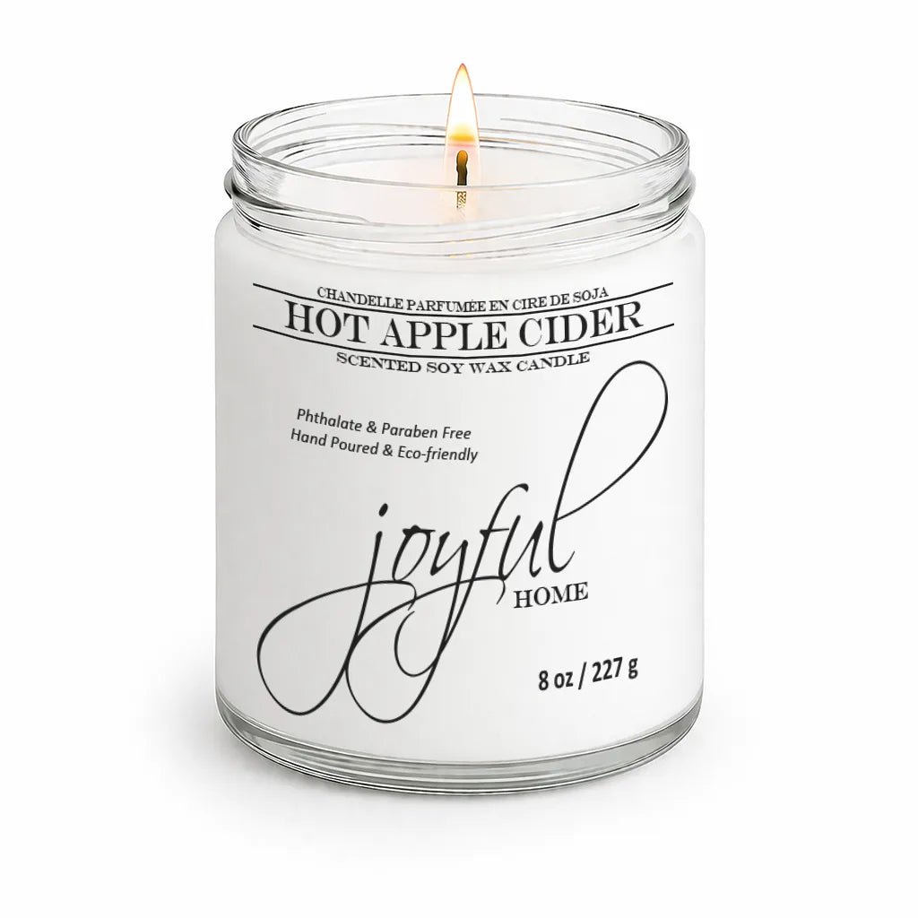 Joyful Home Hot Apple Cider Soy Wax Candle 8oz Dye Free