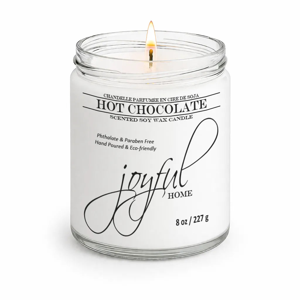 Joyful Home Hot Chocolate Soy Wax Candle 8oz Dye Free