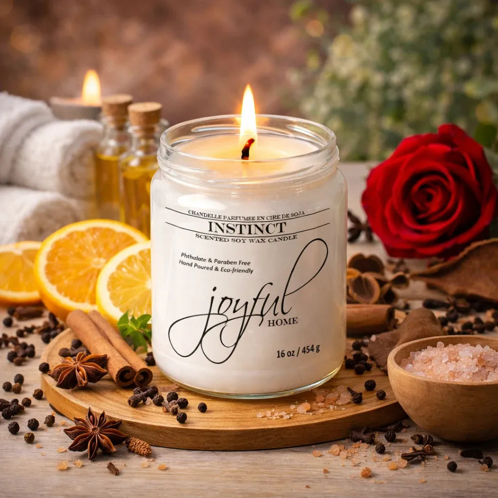 Joyful Home Instict Soy Wax Candle 16oz Scene
