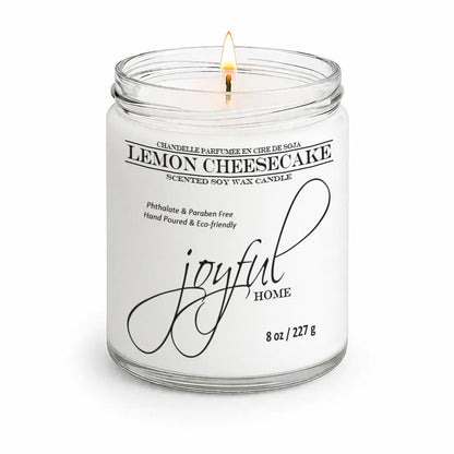 Joyful Home Lemon Cheesecake Soy Wax Candle 8oz Dye Free