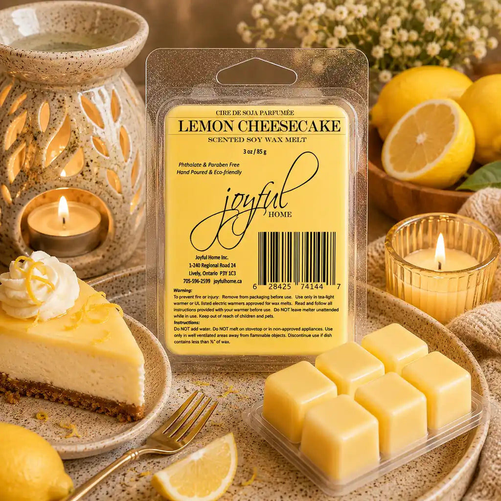 Joyful Home Lemon Cheesecake Soy Wax Melt Scene