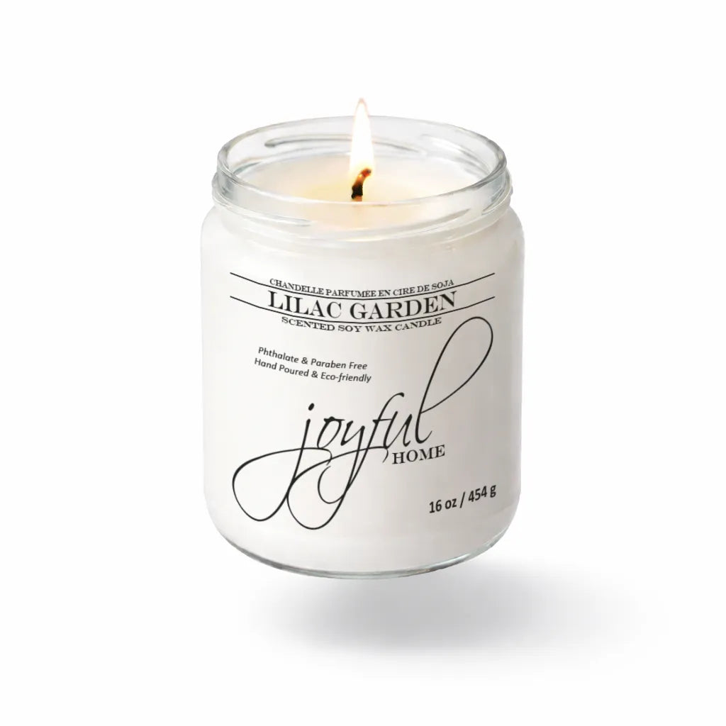 Joyful Home Lilac Garden Soy Wax Candle 16oz Dye Free