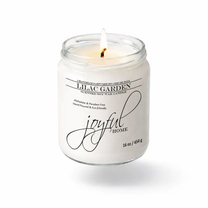 Joyful Home Lilac Garden Soy Wax Candle 16oz Dye Free