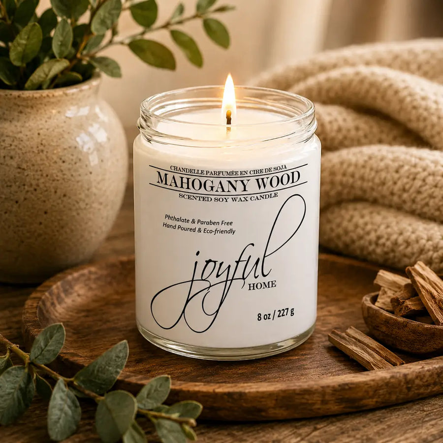 Mahogany Wood Soy Candles & Wax Melts