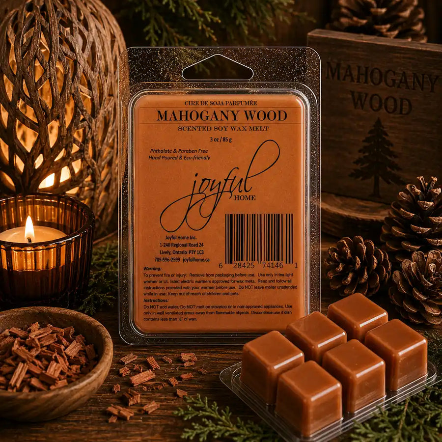 Mahogany Wood Soy Candles & Wax Melts