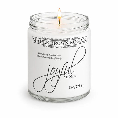 Joyful Home Maple Brown Sugar Soy Wax Candle 8oz Dye Free
