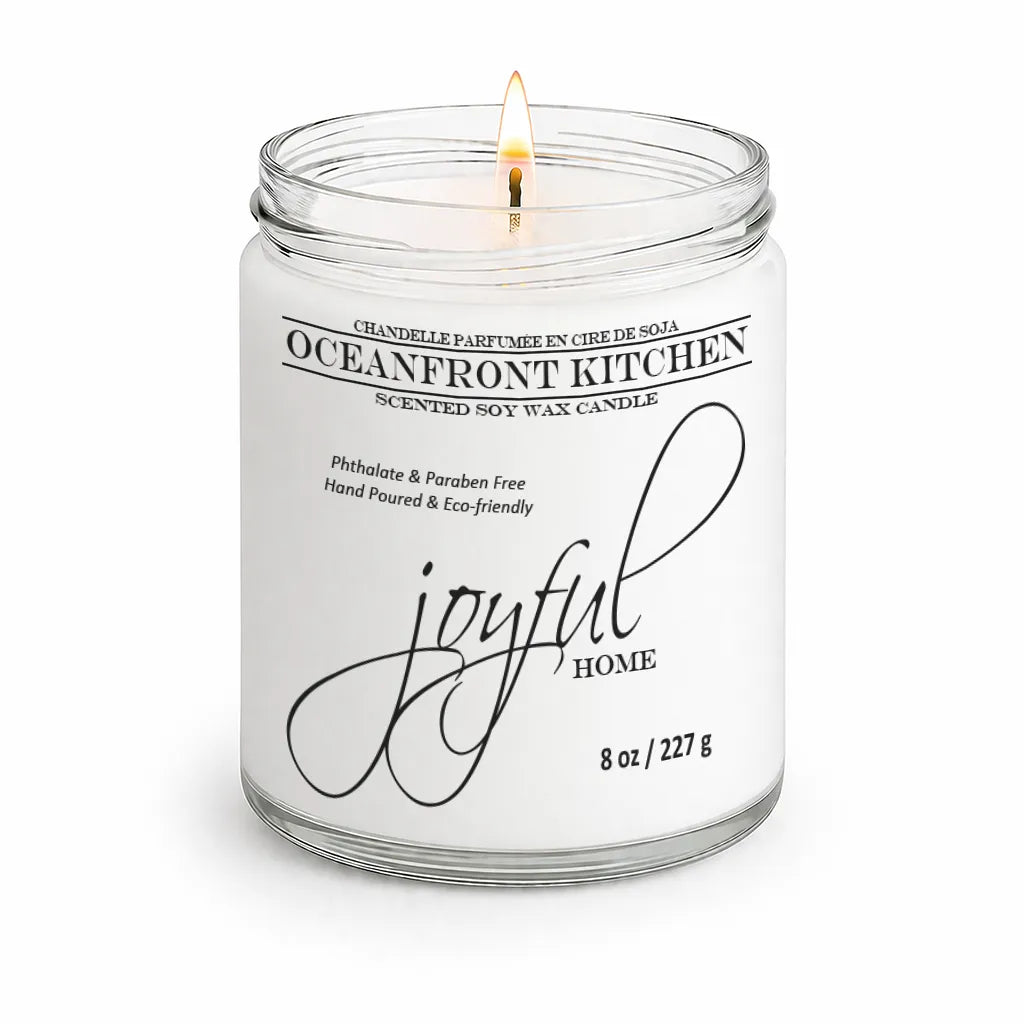 Joyful Home Oceanfront Kitchen Soy Wax Candle 8oz Dye Free