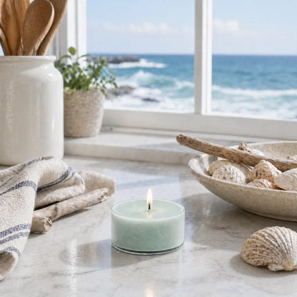 Joyful Home Oceanfront Kitchen Soy Wax Tea Light Scene