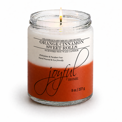 Joyful Home Orange Cinnamon Sweet Rolls Soy Wax Candle 8oz