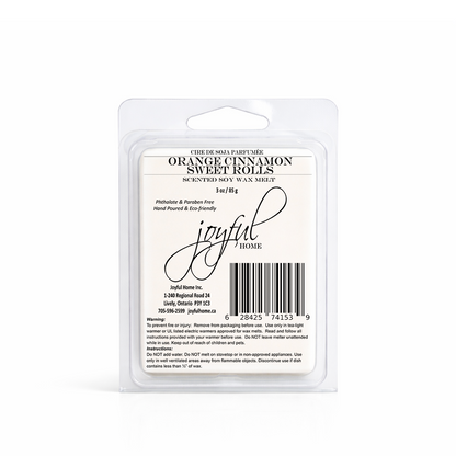 Joyful Home Orange Cinnamon Sweet Rolls Soy Wax Melt Dye Free