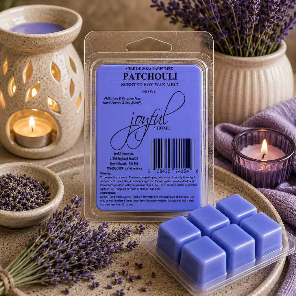 Joyful Home Patchouli Soy Wax Melt Scene