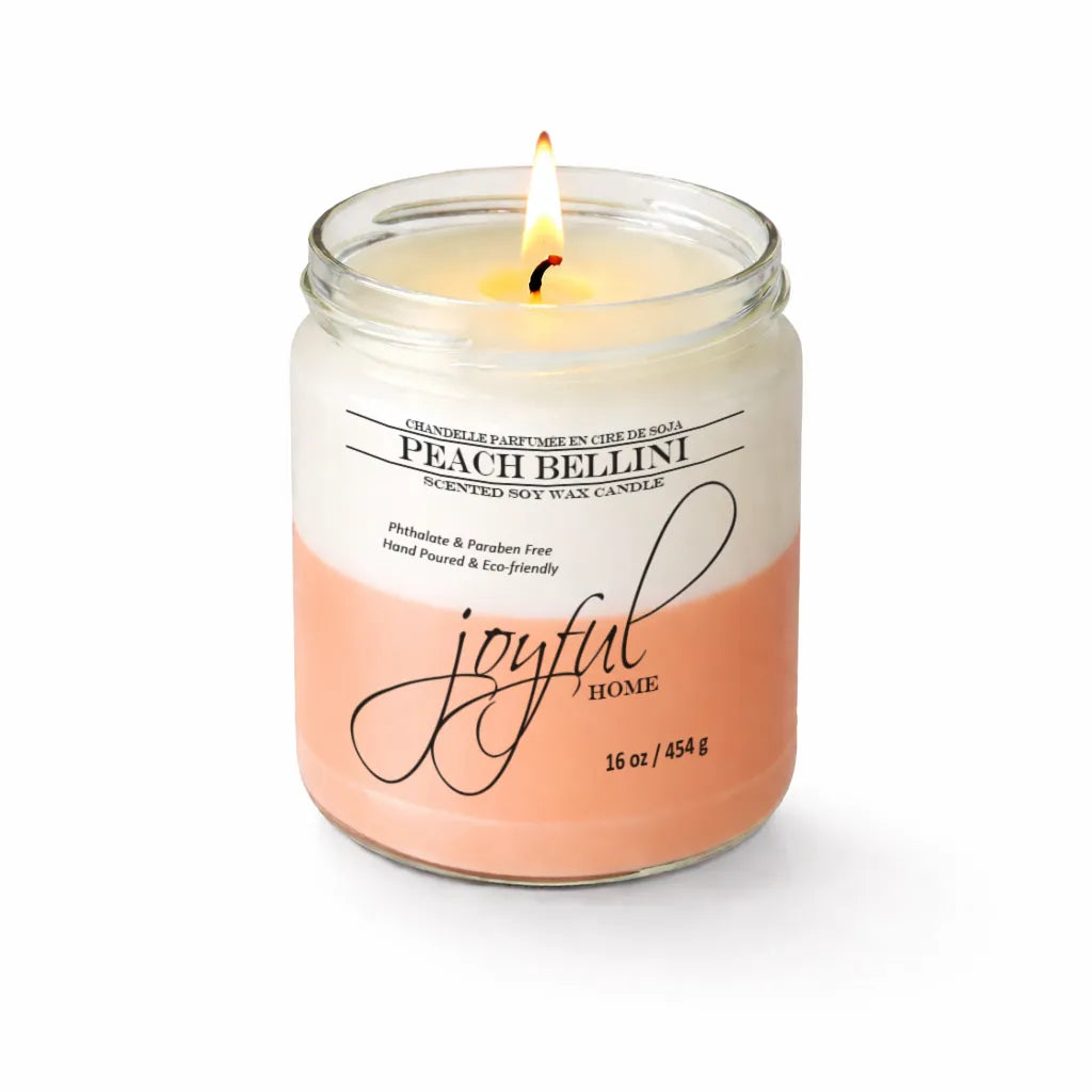 Joyful Home Peach Bellini Soy Wax Candle 16oz