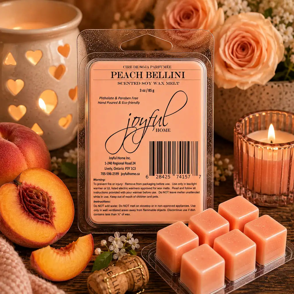 Joyful Home Peach Bellini Soy Wax Melt Scene