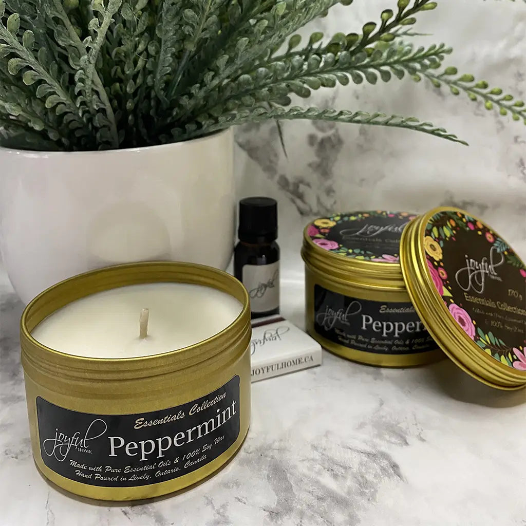 Joyful Home Peppermint Essential Oil Soy Wax Candle 170g