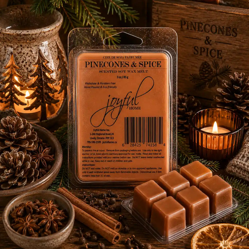 Joyful Home Pinecones Spice Soy Wax Melt Scene