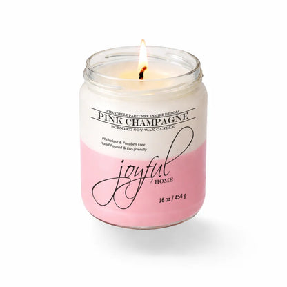 Joyful Home Pink Champagne Soy Wax Candle 16oz