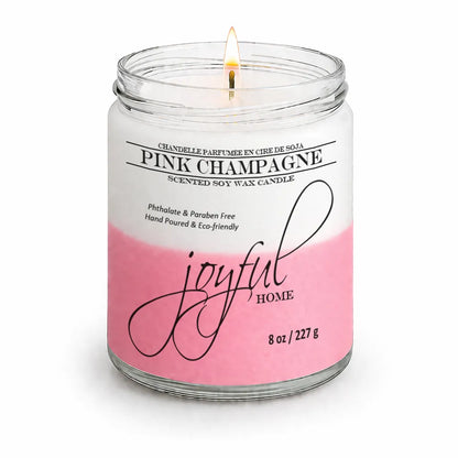 Joyful Home Pink Champagne Soy Wax Candle 8oz