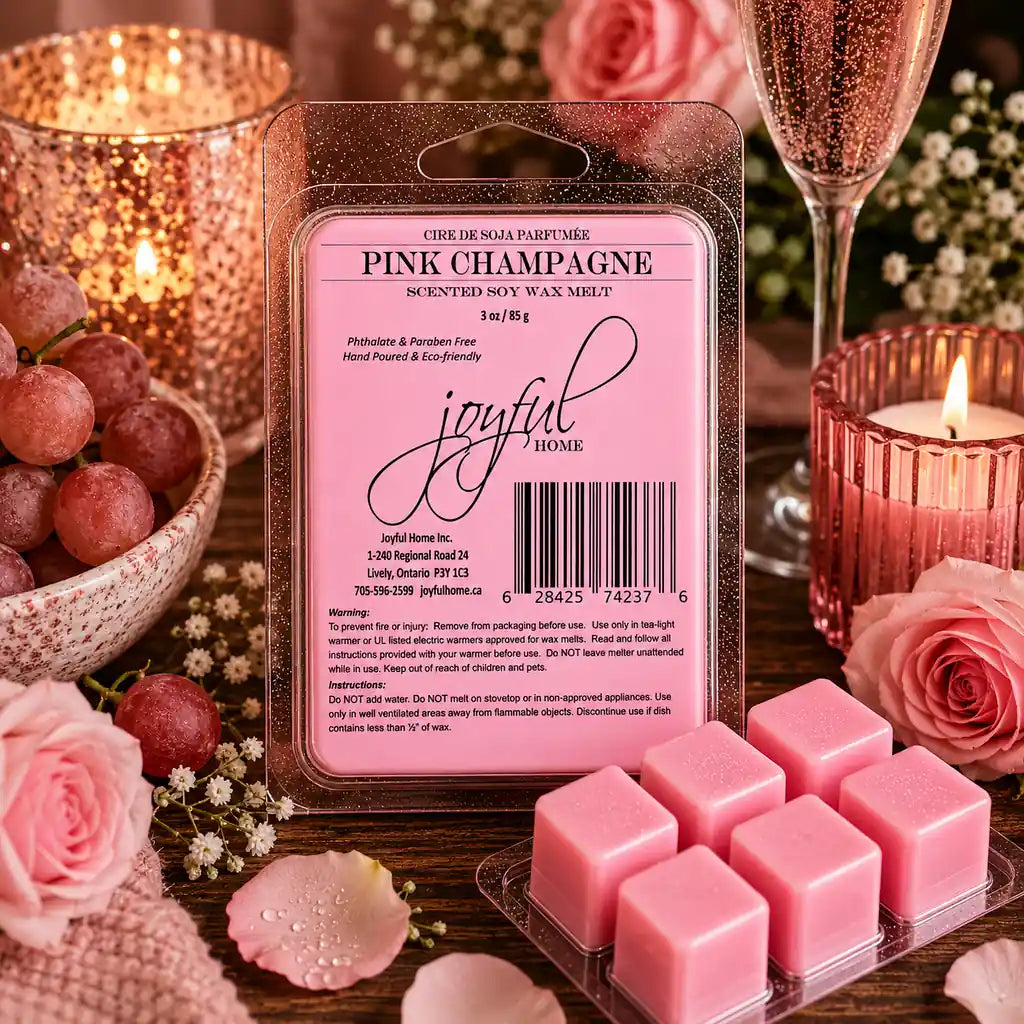 Joyful Home Pink Champagne Soy Wax Melt Scene