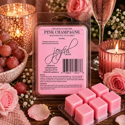 Joyful Home Pink Champagne Soy Wax Melt Scene