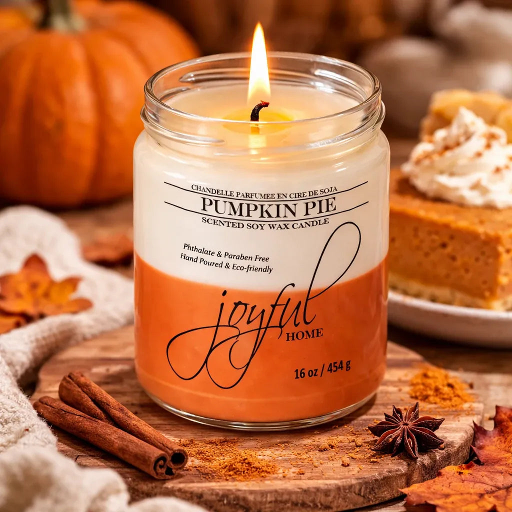 Joyful Home Pumpkin Pie Soy Wax Candle 16oz Scene