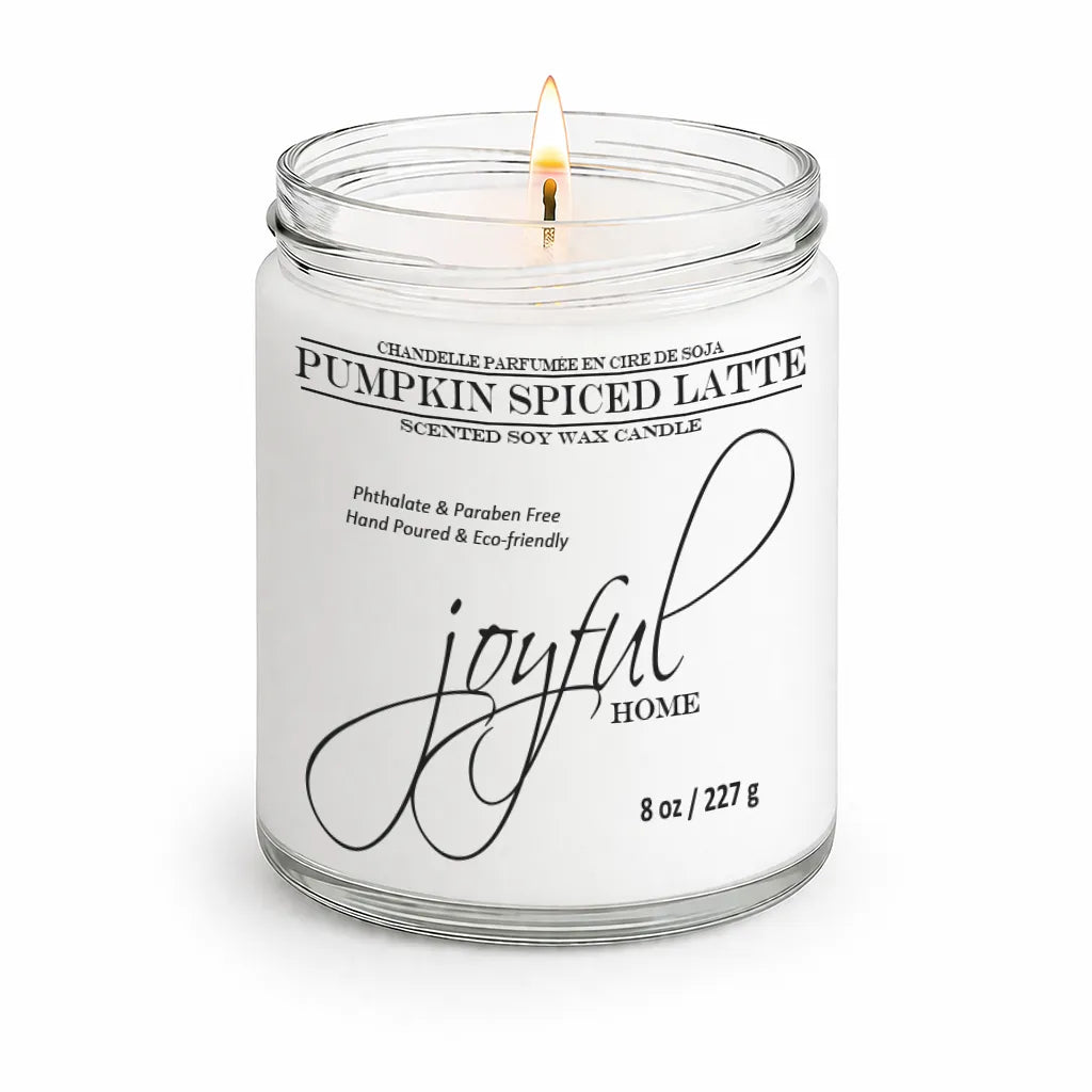 Joyful Home Pumpkin Spiced Latte Soy Wax Candle 8oz Dye Free