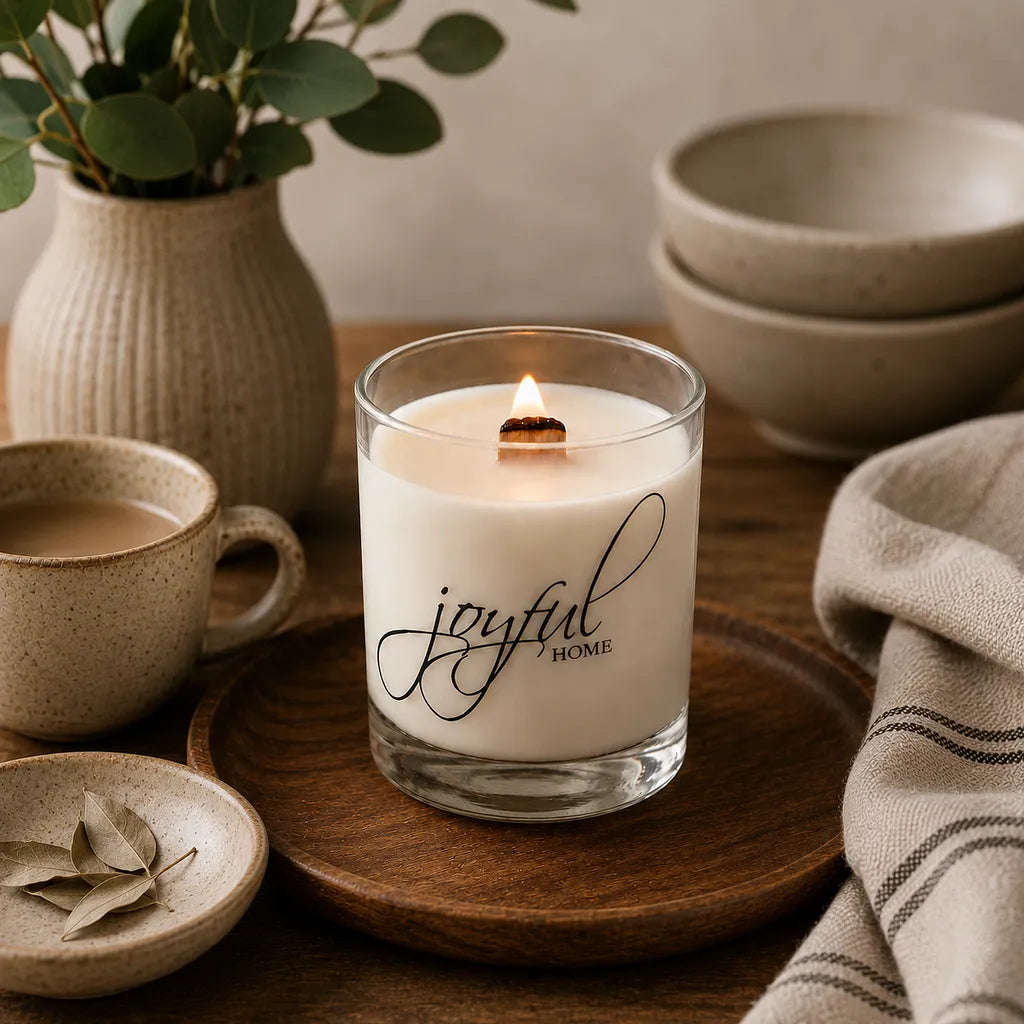 Joyful Home Pure Crackling Wooden Wick Soy Wax Candle