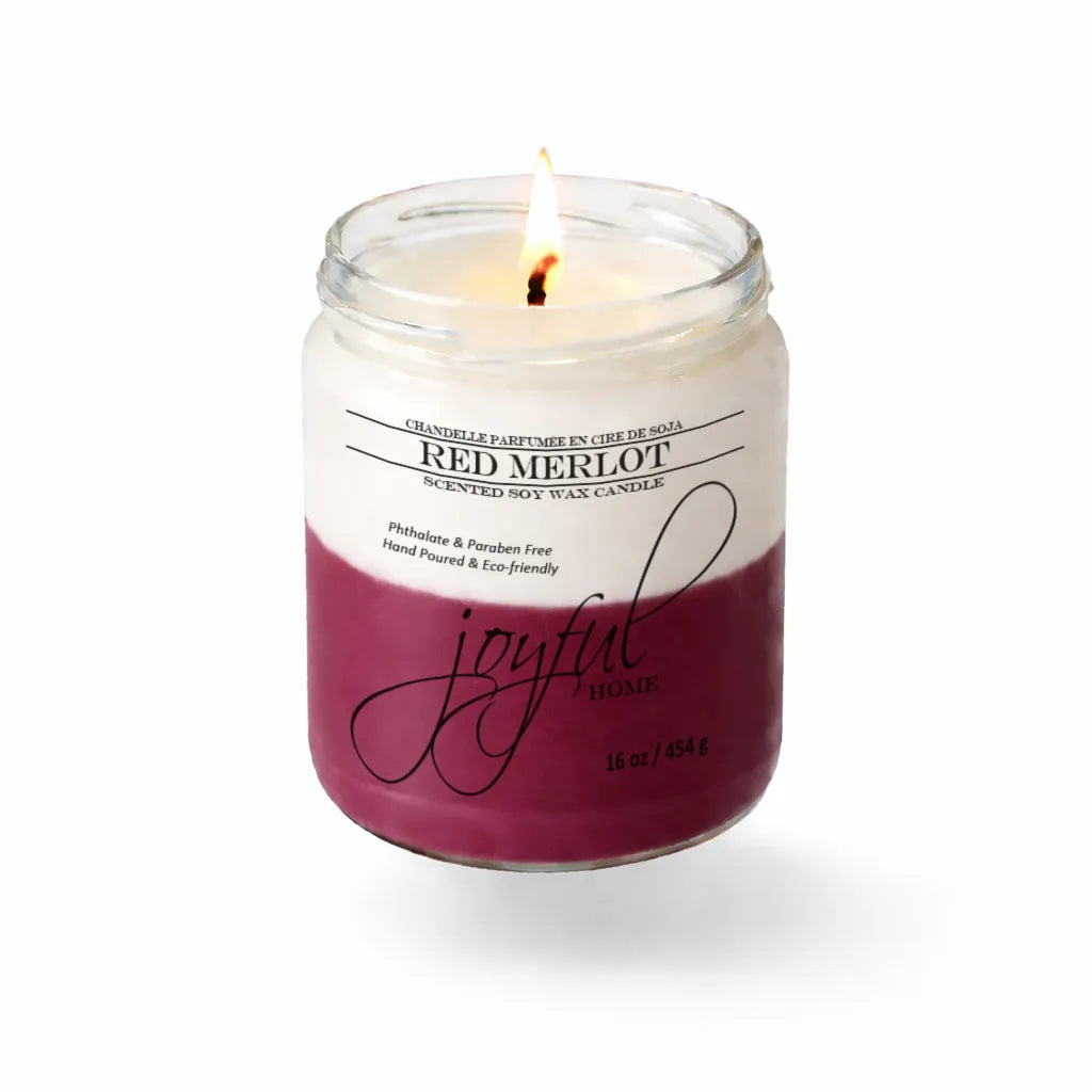 Joyful Home Red Merlot Soy Wax Candle 16oz