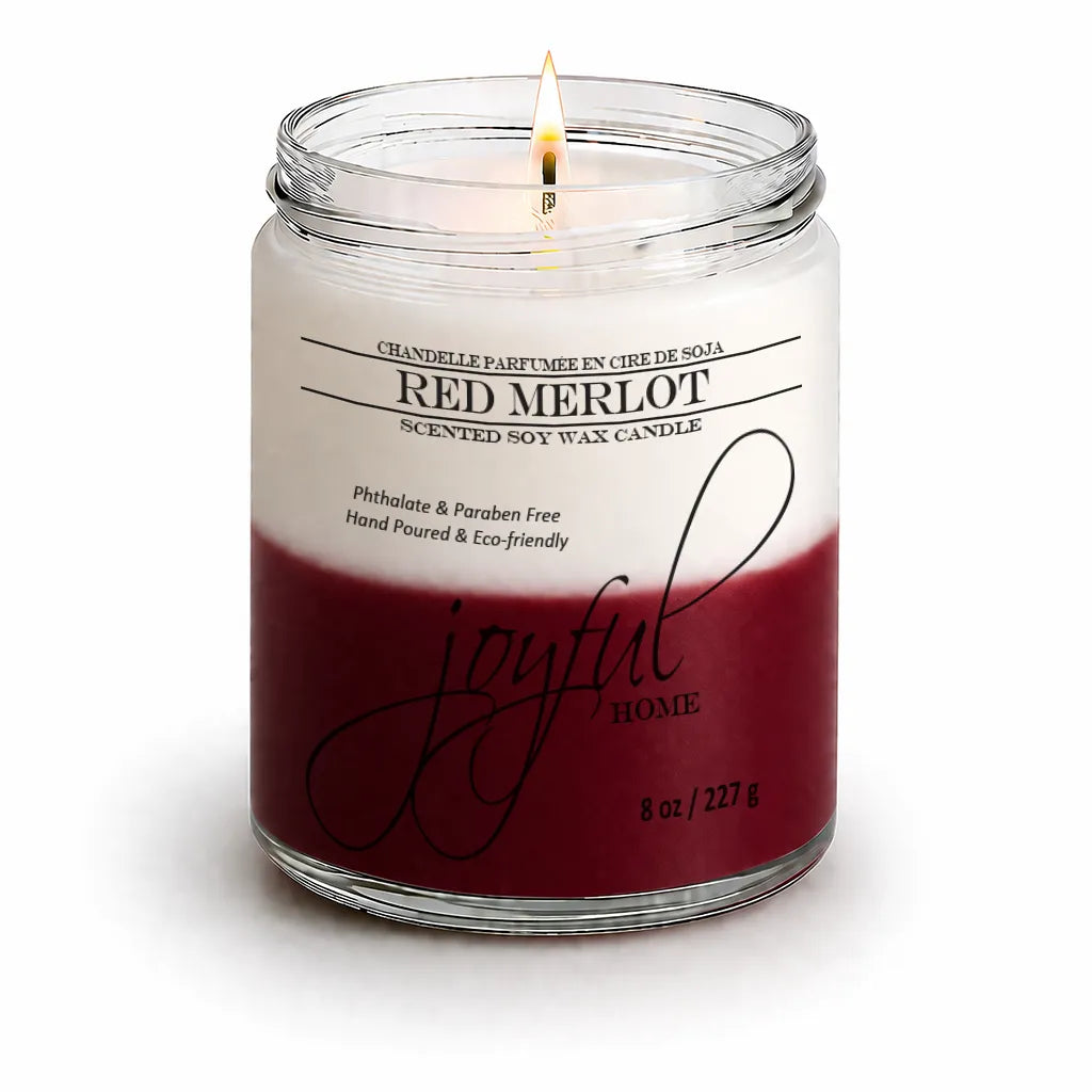 Joyful Home Red Merlot Soy Wax Candle 8oz