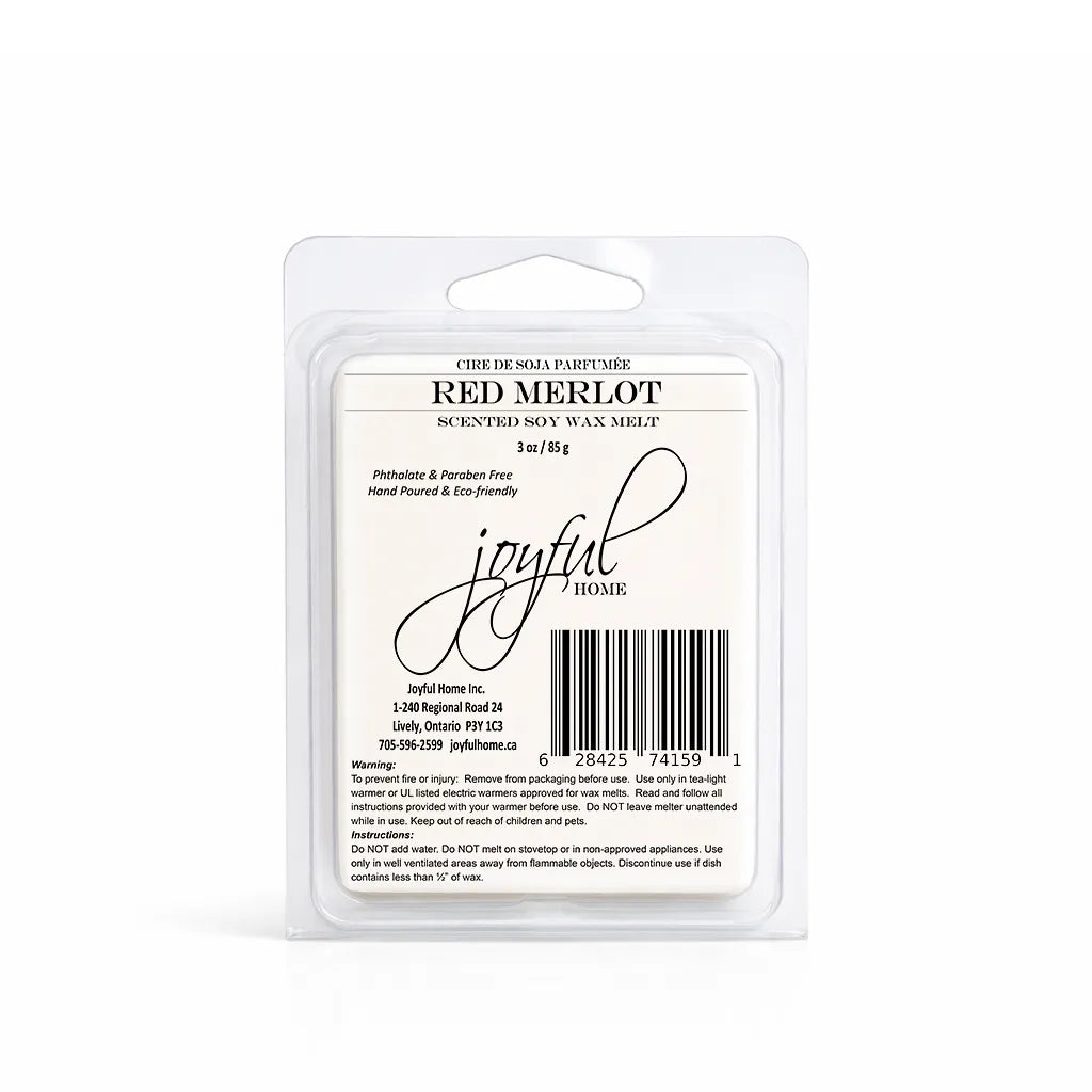 Joyful Home Red Merlot Soy Wax Melt Dye Free