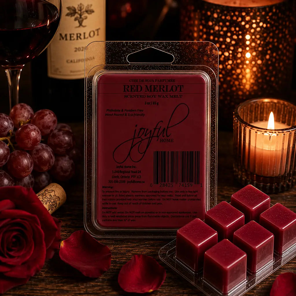 Joyful Home Red Merlot Soy Wax Melt Scene