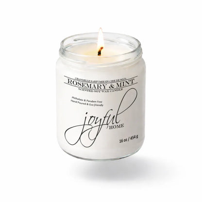 Joyful Home Rosemary Mint Soy Wax Candle 16oz Dye Free