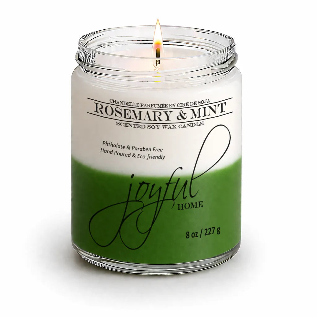 Joyful Home Rosemary Mint Soy Wax Candle 8oz