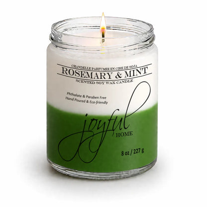 Joyful Home Rosemary Mint Soy Wax Candle 8oz