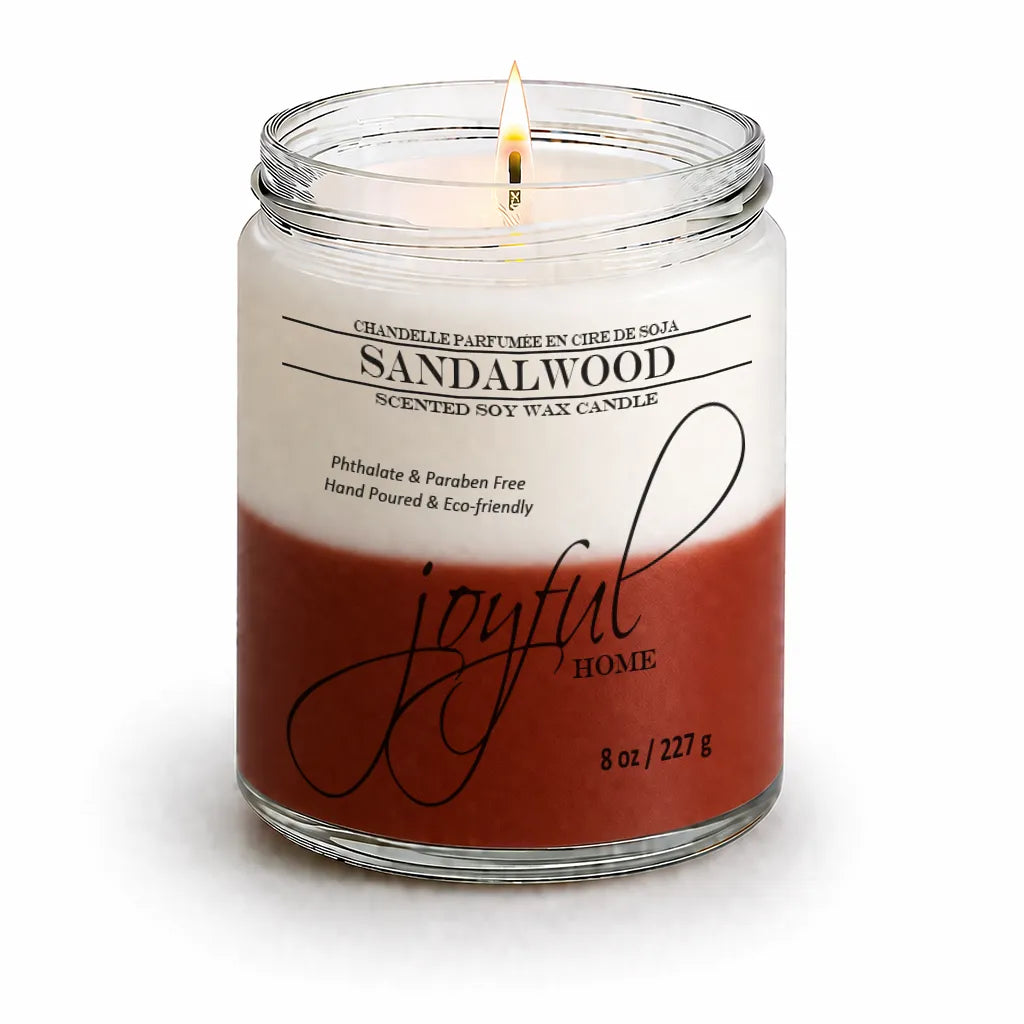 Joyful Home Sandalwood Soy Wax Candle 8oz