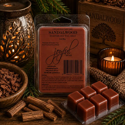 Joyful Home Sandalwood Soy Wax Melt Scene