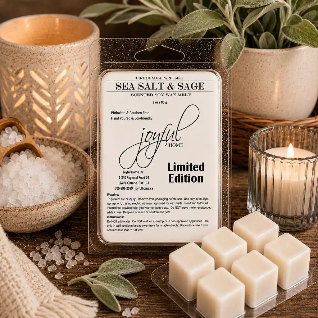 Joyful Home Sea Salt Sage Soy Wax Melt Scene