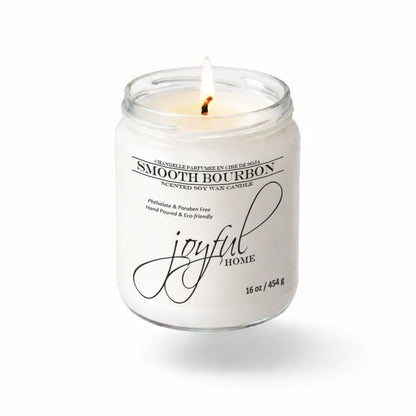 Joyful Home Smooth Bourbon Soy Wax Candle 16oz Dye Free