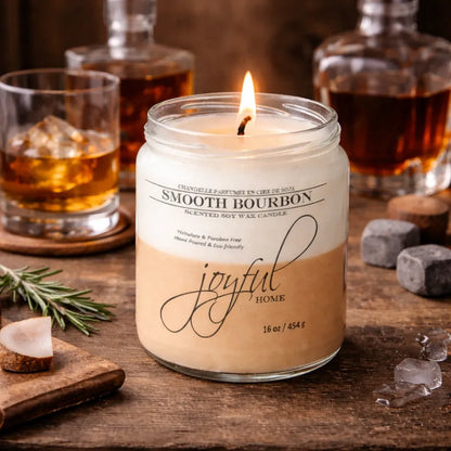 Joyful Home Smooth Bourbon Soy Wax Candle 16oz Scene