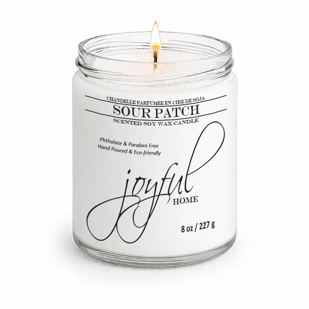 Joyful Home Sour Patch Soy Wax Candle 8oz Dye Free