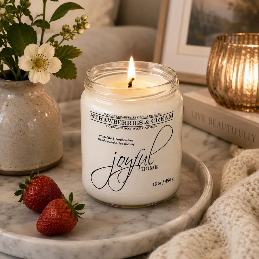 Strawberries & Cream Soy Candles & Wax Melts