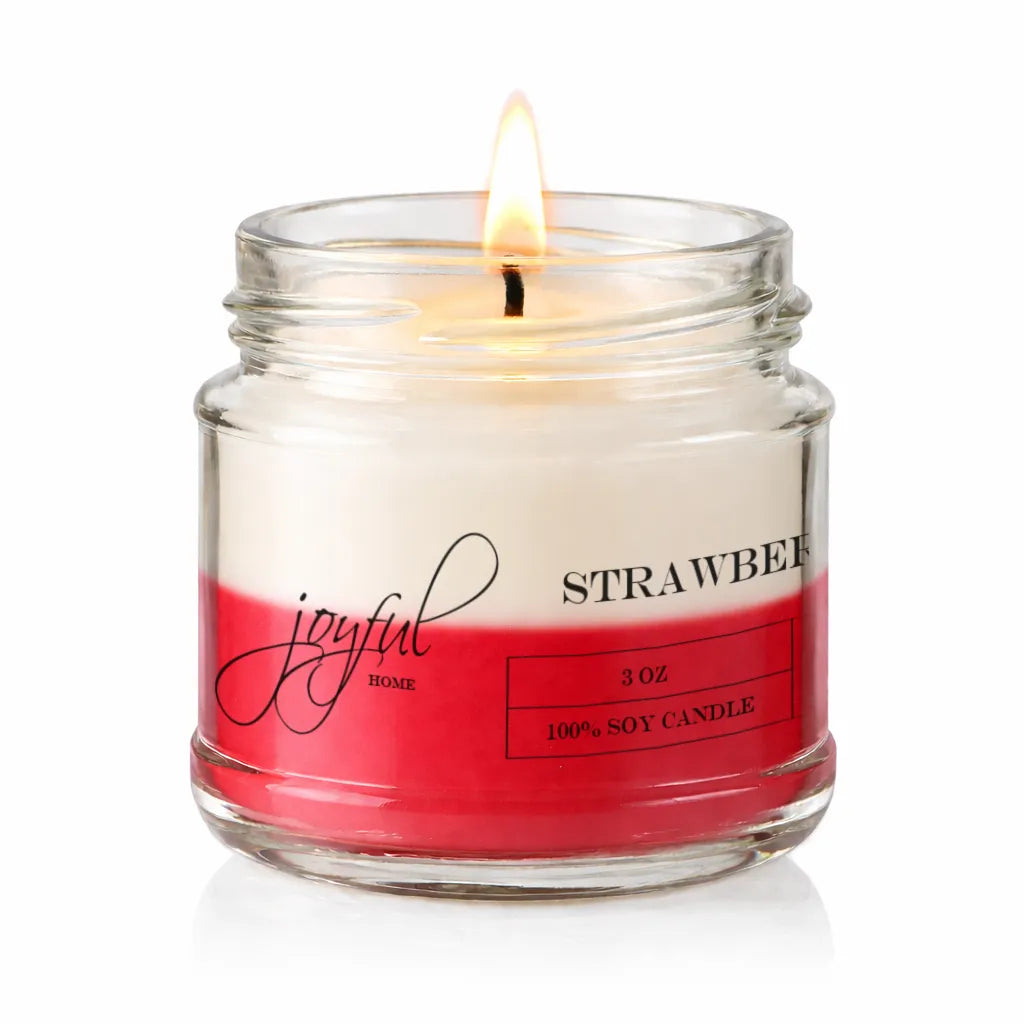 Joyful Home Strawberries Cream Soy Wax Candle 3oz