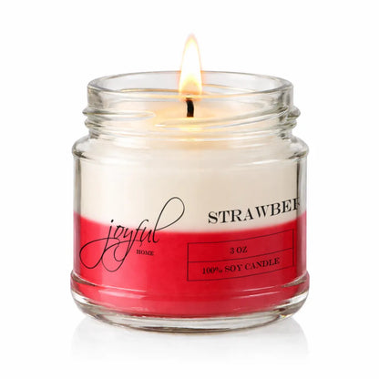 Joyful Home Strawberries Cream Soy Wax Candle 3oz