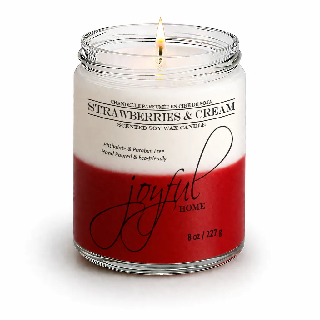 Joyful Home Strawberries Cream Soy Wax Candle 8oz