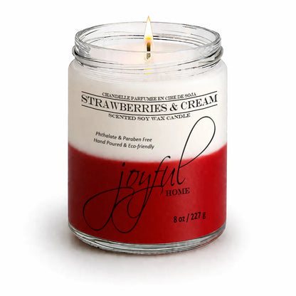 Joyful Home Strawberries Cream Soy Wax Candle 8oz
