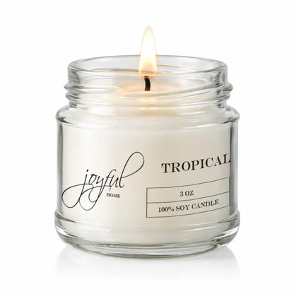 Joyful Home Tropical Island Soy Wax Candle 3oz Dye Free