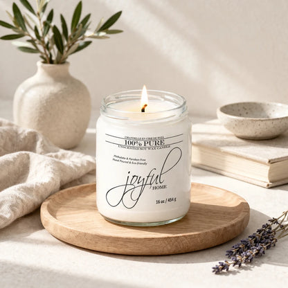 Joyful Home Unscented Soy Wax Candle 16oz Scene