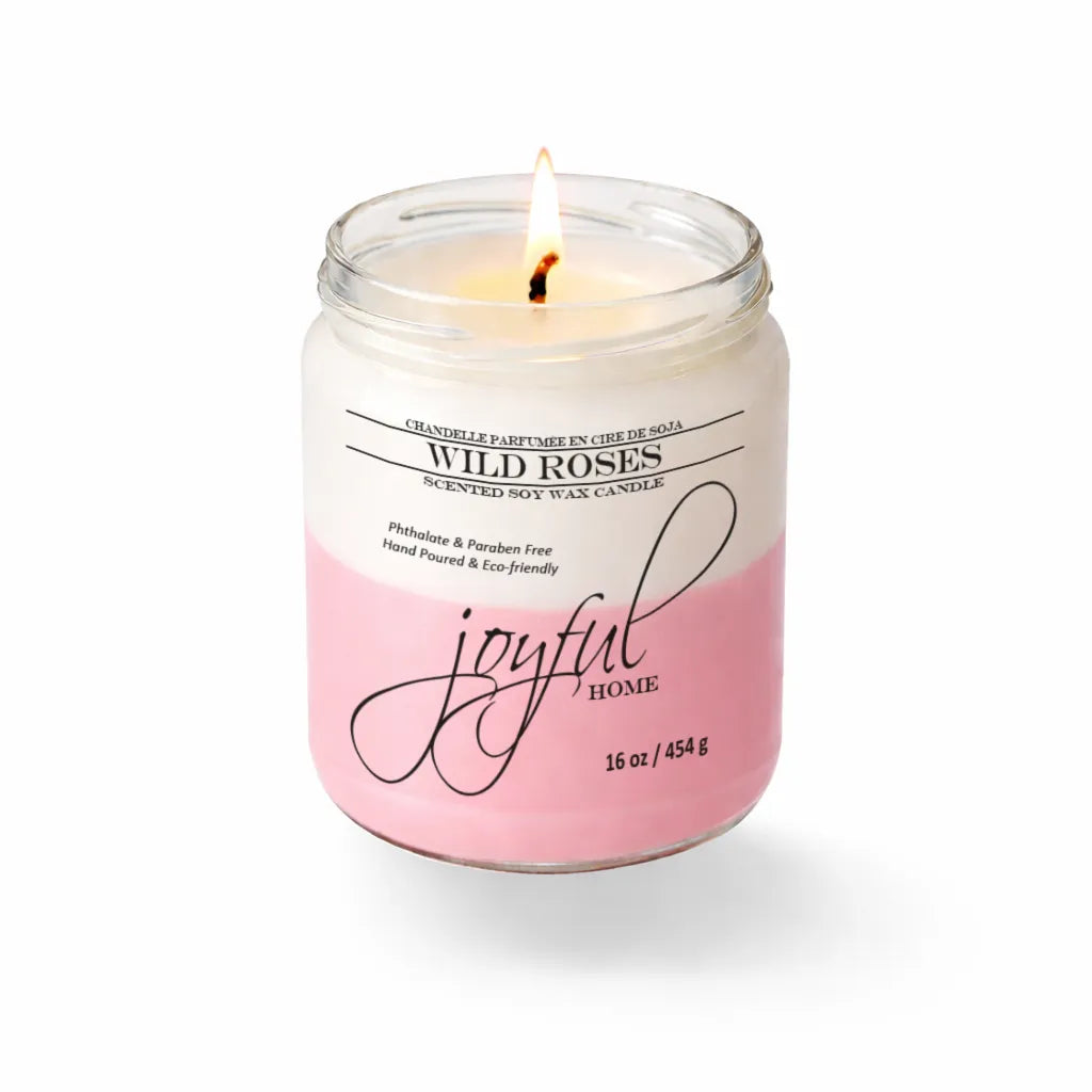 Joyful Home Wild Roses Soy Wax Candle 16oz