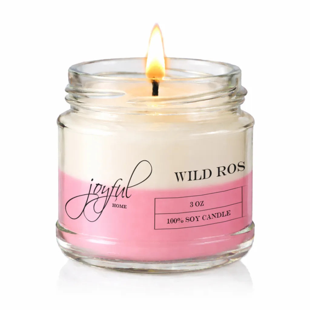Joyful Home Wild Roses Soy Wax Candle 3oz