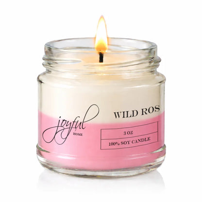 Joyful Home Wild Roses Soy Wax Candle 3oz
